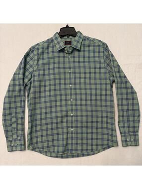 UNTUCKit Mens XL Wrinkle Free Clark Slim Fit Long Sleeve Plaid Button Down Green